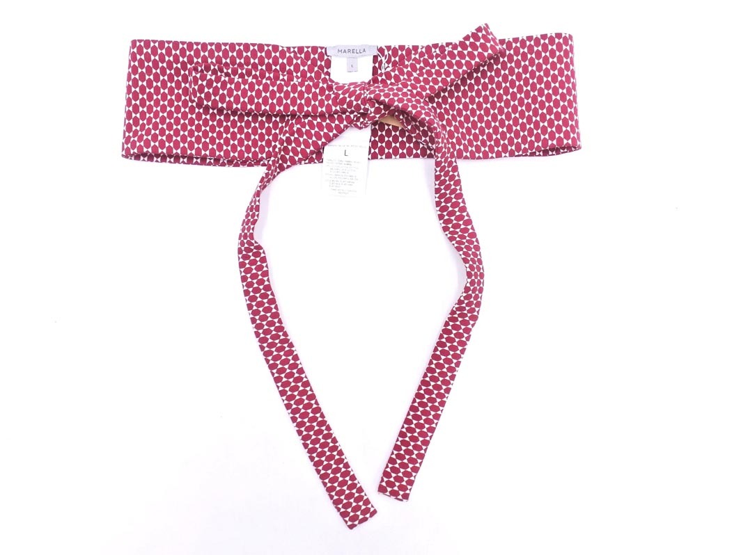 新品 MARELLA マレーラ 総柄 ベルト 白ｘ赤 ■■ ☆ faa9 レディース