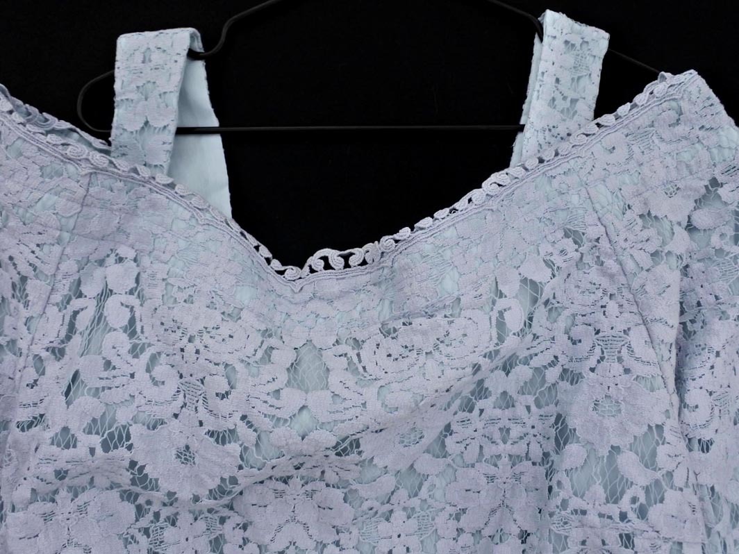 Apuweiser-riche アプワイザーリッシェ 2WAY 総レース ブラウス シャツ size2/水色 ■◇ ☆ faa9 レディース