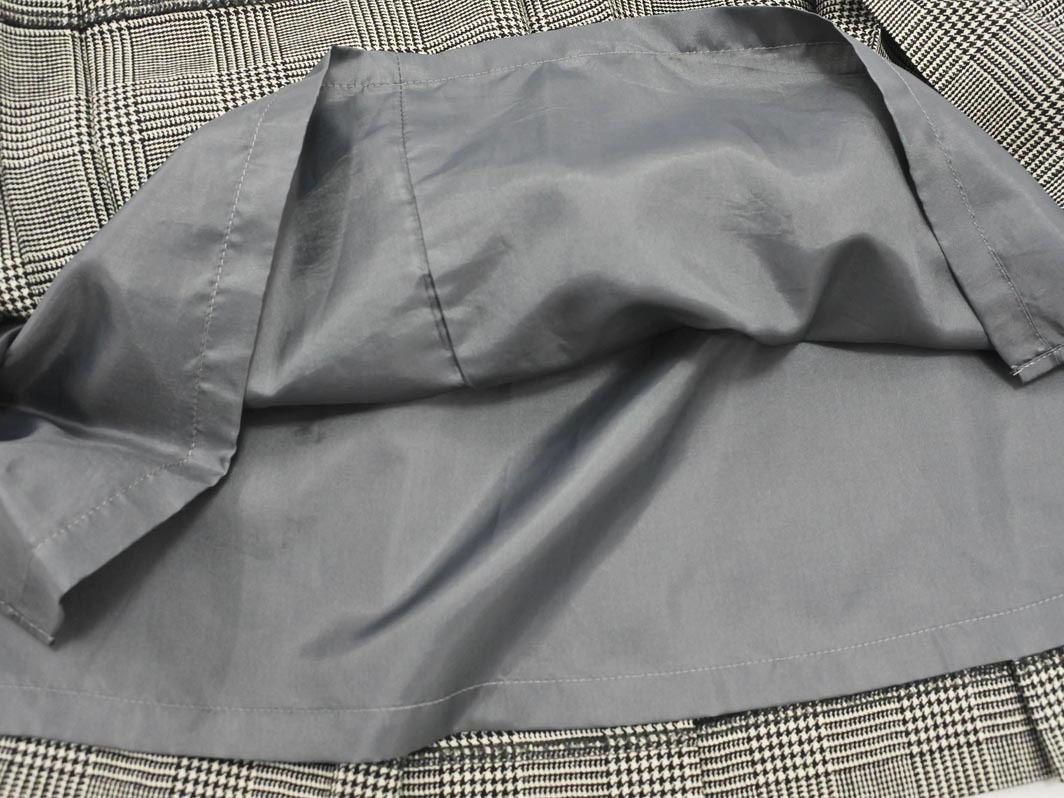 THE SCOTCH HOUSE Scotch house шерсть 100% Glenn проверка tuck A линия юбка-трапеция size160A(160cm)/ белый x чёрный *# * fab4 ребенок одежда 