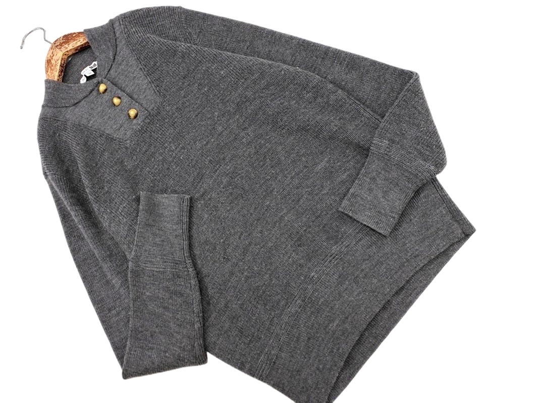 UNIQLO JW ANDERSON ユニクロ JWアンダーソン ウール混 ハーフボタン ニット セーター sizeL/グレー ◇■ ☆ fab4 レディース