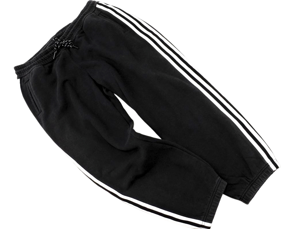 adidas アディダス 裏起毛 3ライン スウェット パンツ 黒 ◇■ ☆ fab4 メンズ