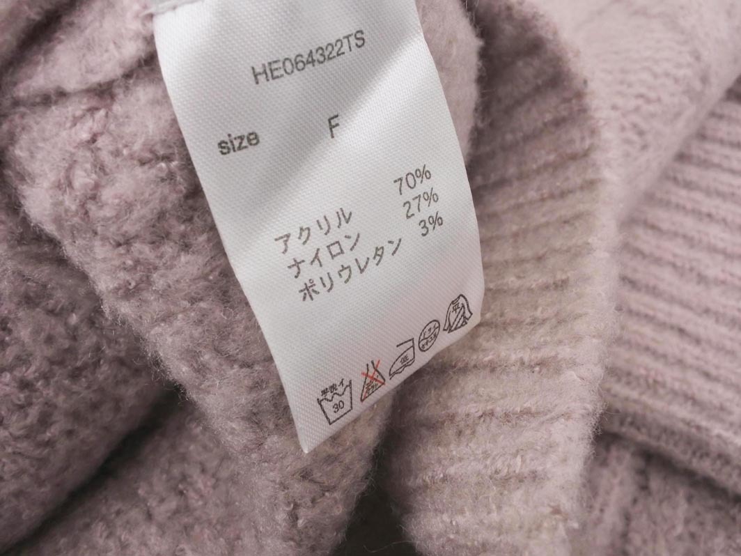 Heather ヘザー Vネック ニット セーター sizeF/ラベンダー ◇■ ☆ fab4 レディース