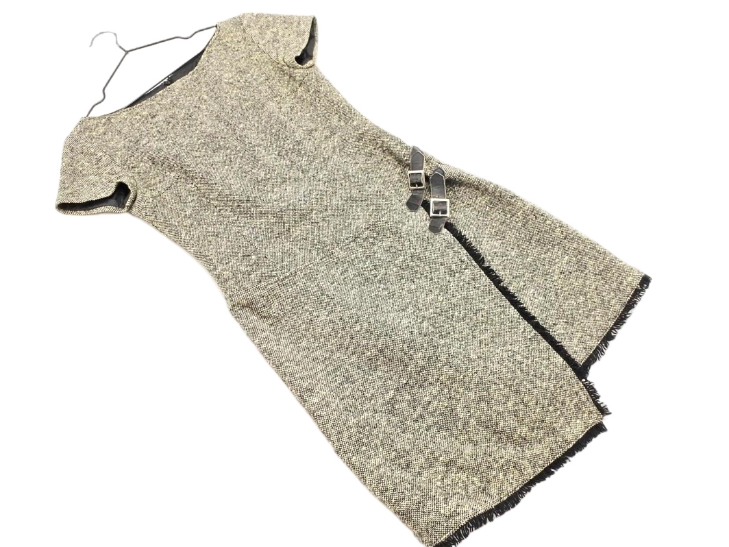 QUEENS COURT クイーンズコート ウール混 半袖 ワンピース size2/グレー ◇■ ☆ fab4 レディース