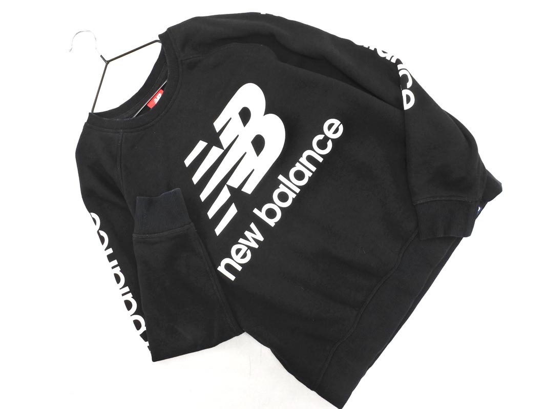 New Balance ニューバランス ロゴ トレーナー スウェット sizeM/黒 ◇■ ☆ fab4 レディース