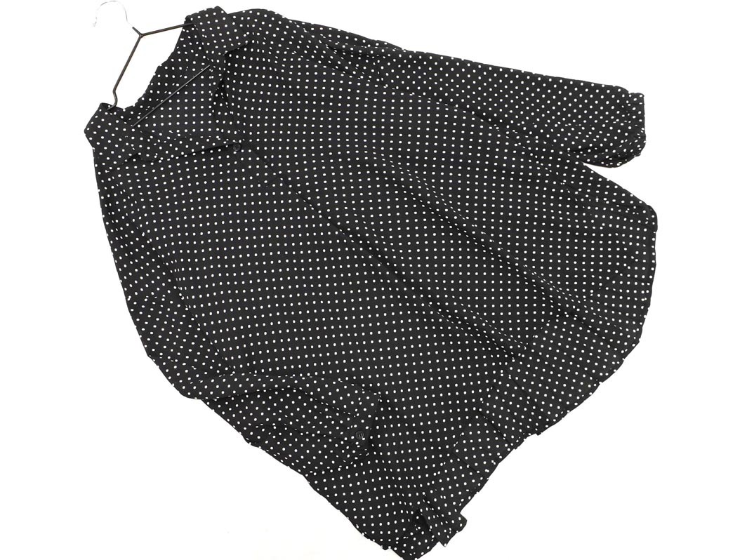 Elura エルーラ ドット ブラウス シャツ sizeS/濃紺 ■◇ ☆ fab4 レディース