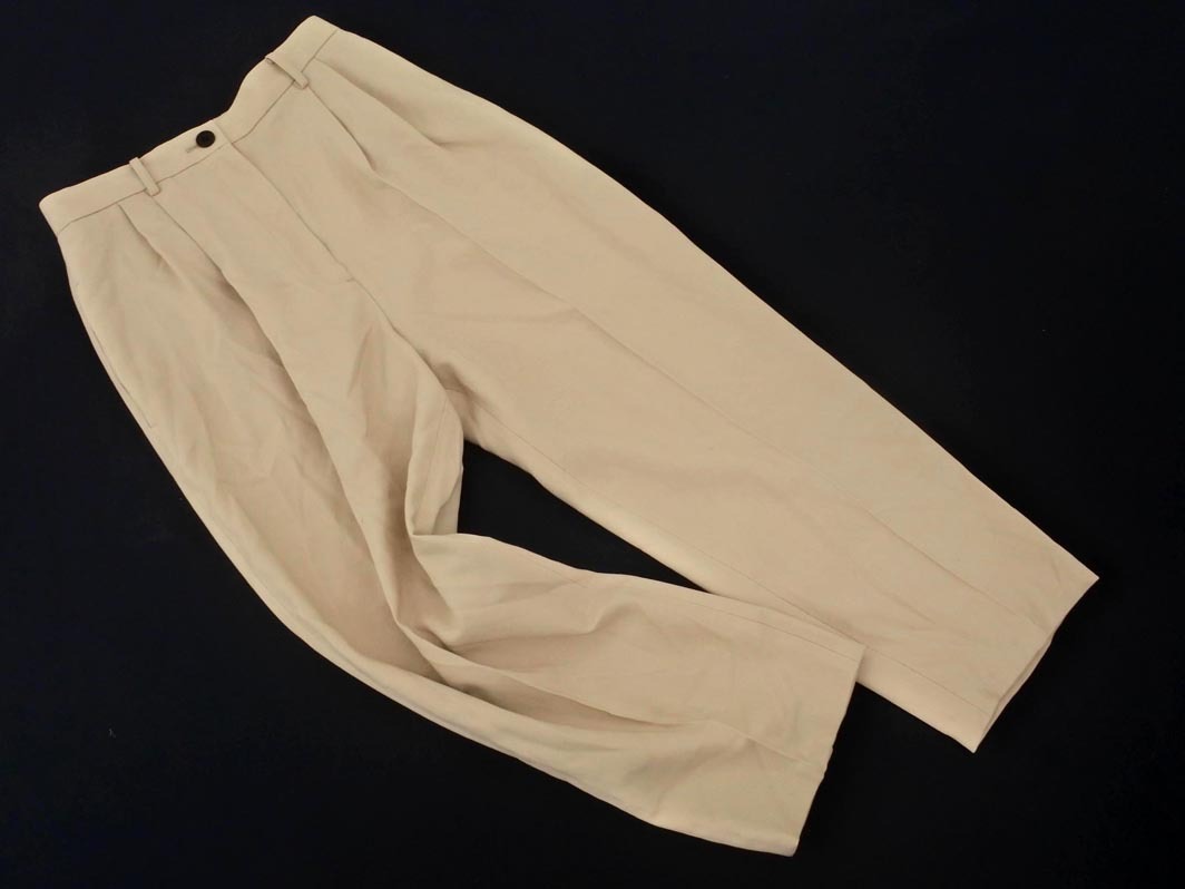 デプレ トゥモローランド ウール100% タック センタープレス加工 テーパード パンツ size34/ライトベージュ ◇■ ☆ fab4 レディース