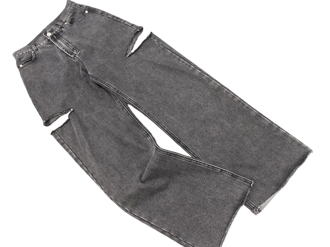 INGNI イング ダメージ加工 カットオフ デニムパンツ sizeM/黒 ■■ ☆ fab4 レディース