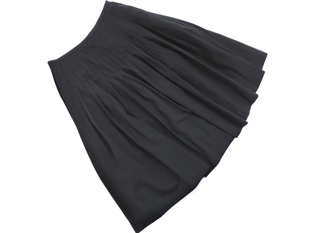 ネコポスOK marie claire マリクレール タック スカート size38/黒 ◇■ ☆ fab4 レディース_画像1