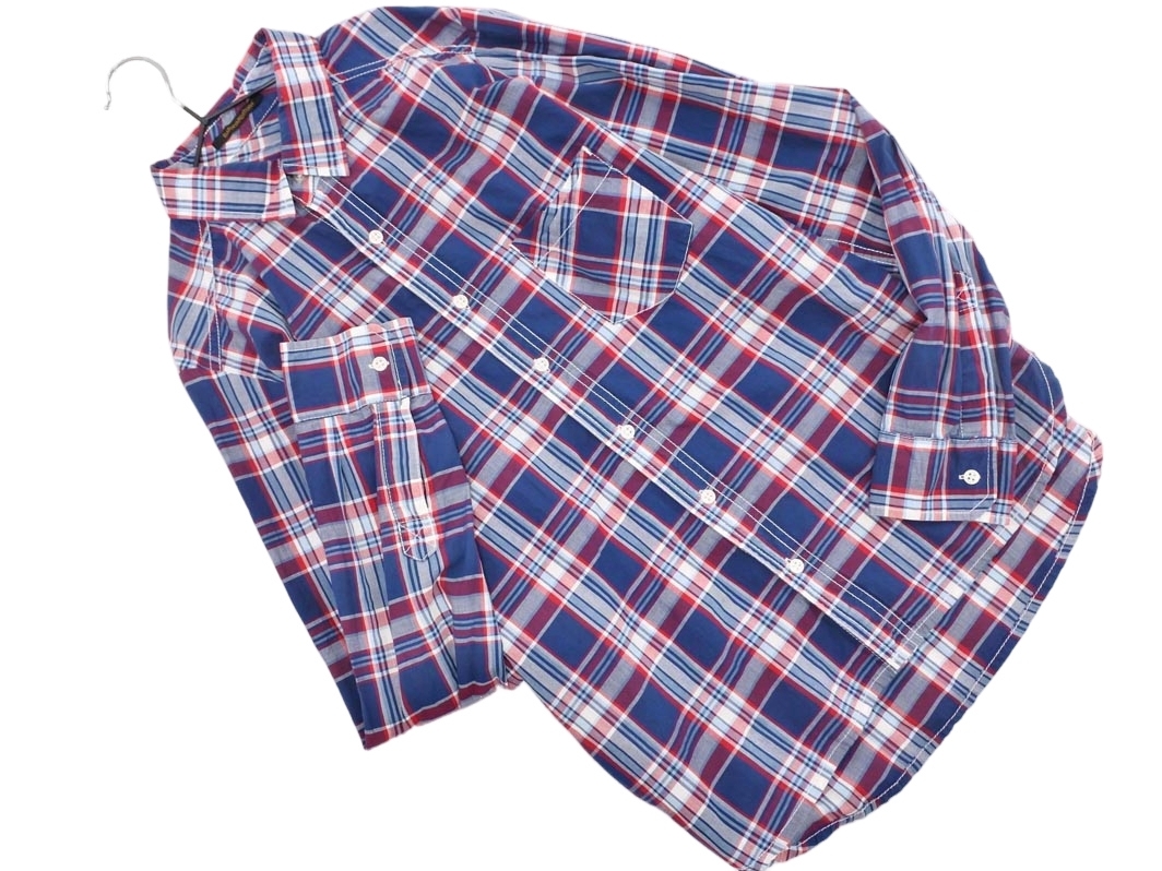 BARNYARDSTORM バンヤードストーム チェック ブラウス シャツ size1/白ｘ紺x赤 ■◇ ☆ fab5 レディース