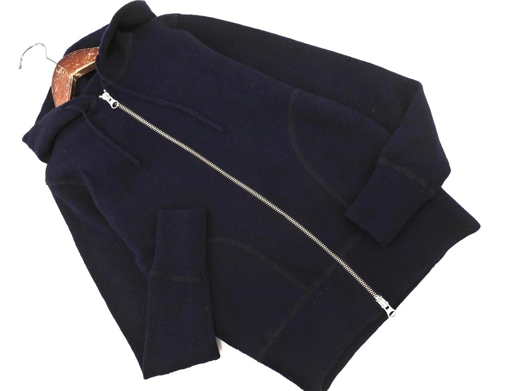 ORCIVAL オーシバル ウール100% ニット ジップアップ パーカー size1/濃紺 ◇■ ☆ fab4 レディース