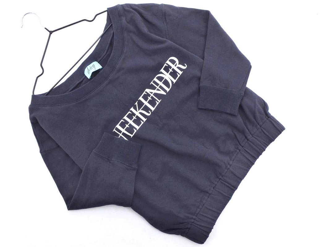 DEICY デイシー プリント トレーナー スウェット sizeF/チャコール ◇■ ☆ fab5 レディース_画像1