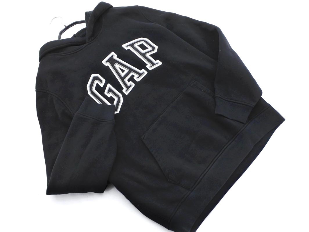 GAP ギャップ 裏起毛 ロゴ プルオーバー パーカー sizeM/黒 ◇■ ☆ fab5 メンズ