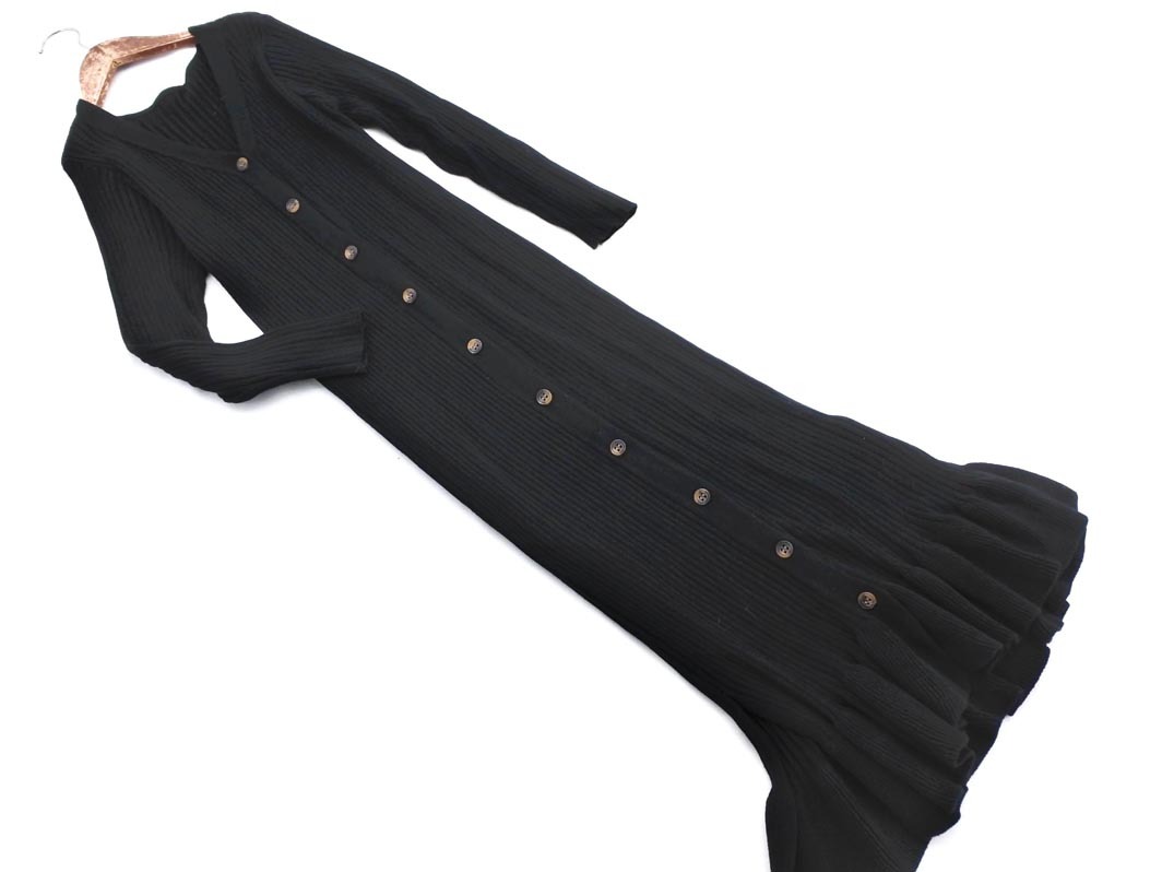 GRL グレイル フロントボタン ニット ワンピース sizeS/黒 ◇■ ☆ fab5 レディース