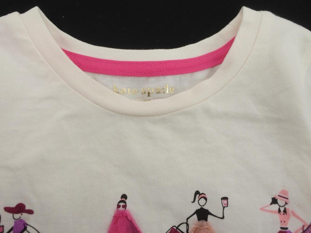 ネコポスOK Kate Spade ケイトスペード Tシャツ 100cm 白 ■◇ ☆ fab5 子供服