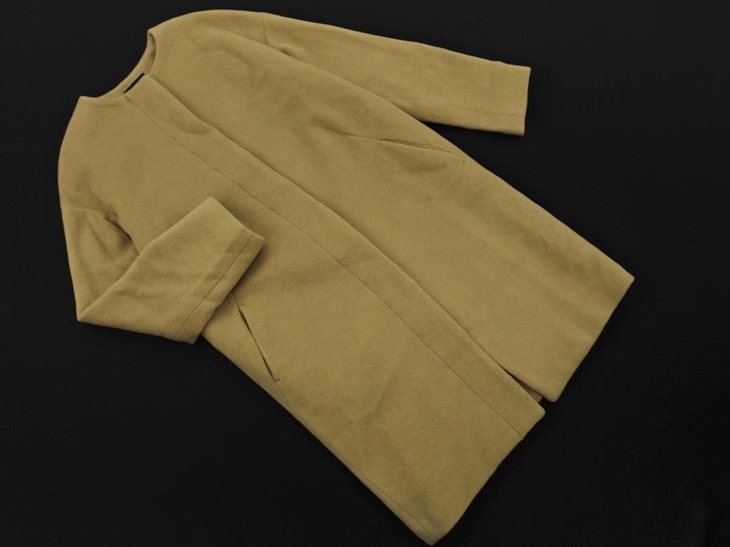 N. エヌ ナチュラルビューティーベーシック アンゴラ混 ノーカラー コート sizeS/ベージュ ◇■ ☆ fab5 レディース