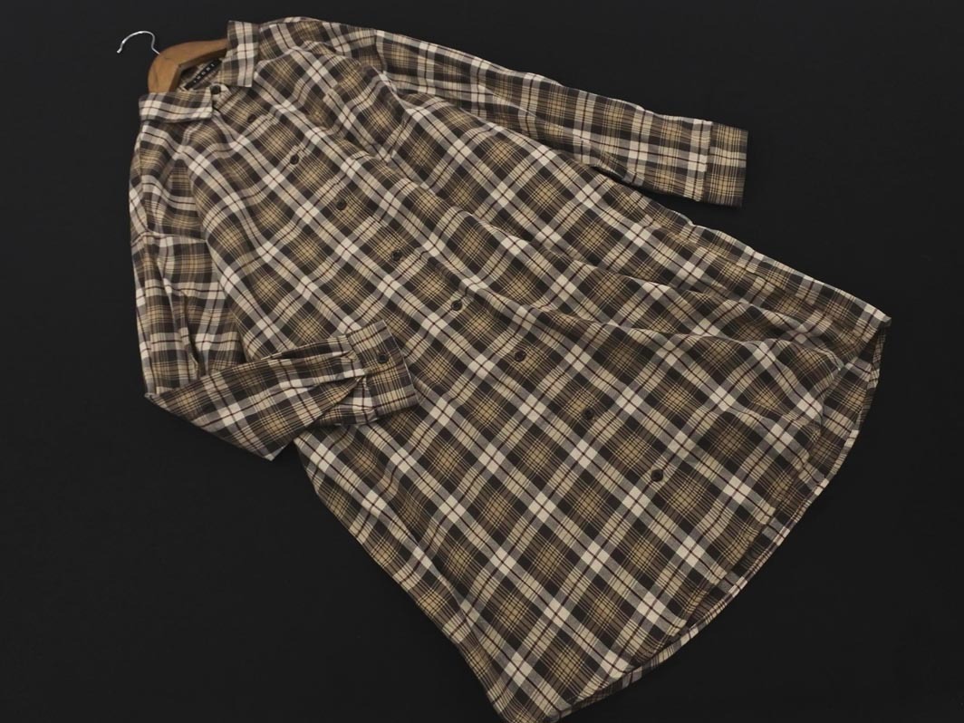 INGNI イング チェック シャツ ワンピース sizeM/茶 ◇■ ☆ fab6 レディース
