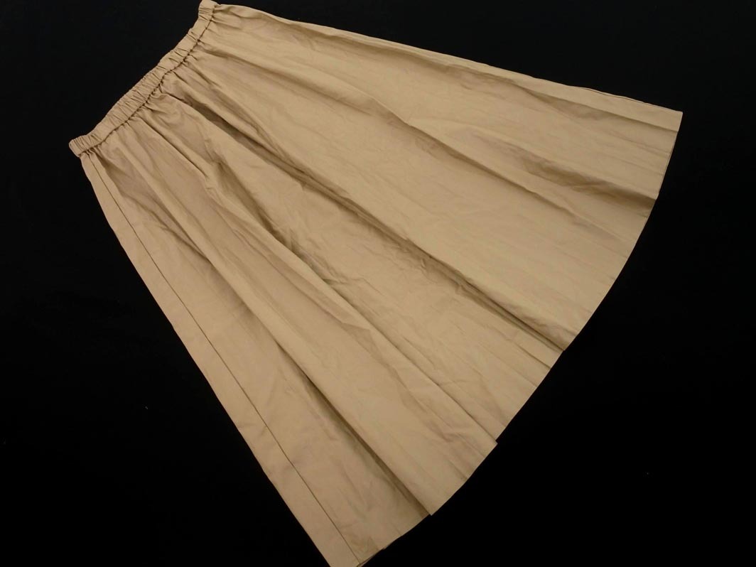 ネコポスOK INDIVI インディヴィ フェイクレザー ロング スカート size40/ベージュ ◇■ ☆ fab6 レディース