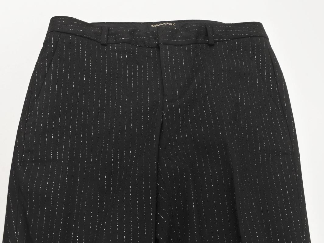 BANANA REPUBLIC バナナリパブリック ストライプ スラックス パンツ size4/黒 ◇■ ☆ fab6 レディース