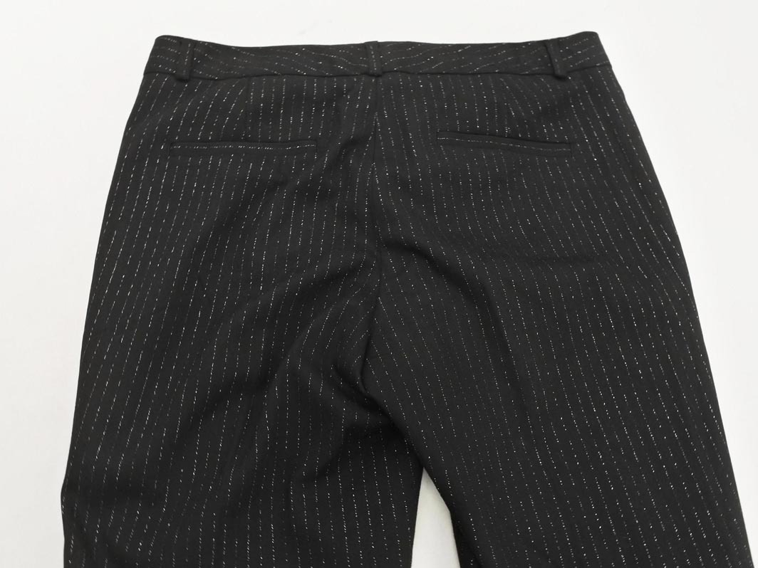 BANANA REPUBLIC バナナリパブリック ストライプ スラックス パンツ size4/黒 ◇■ ☆ fab6 レディース