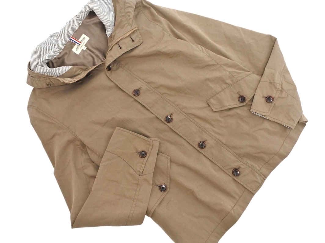 nano universe ナノユニバース フーデッド ジャケット sizeM/カーキ ◇■ ☆ fab7 メンズ