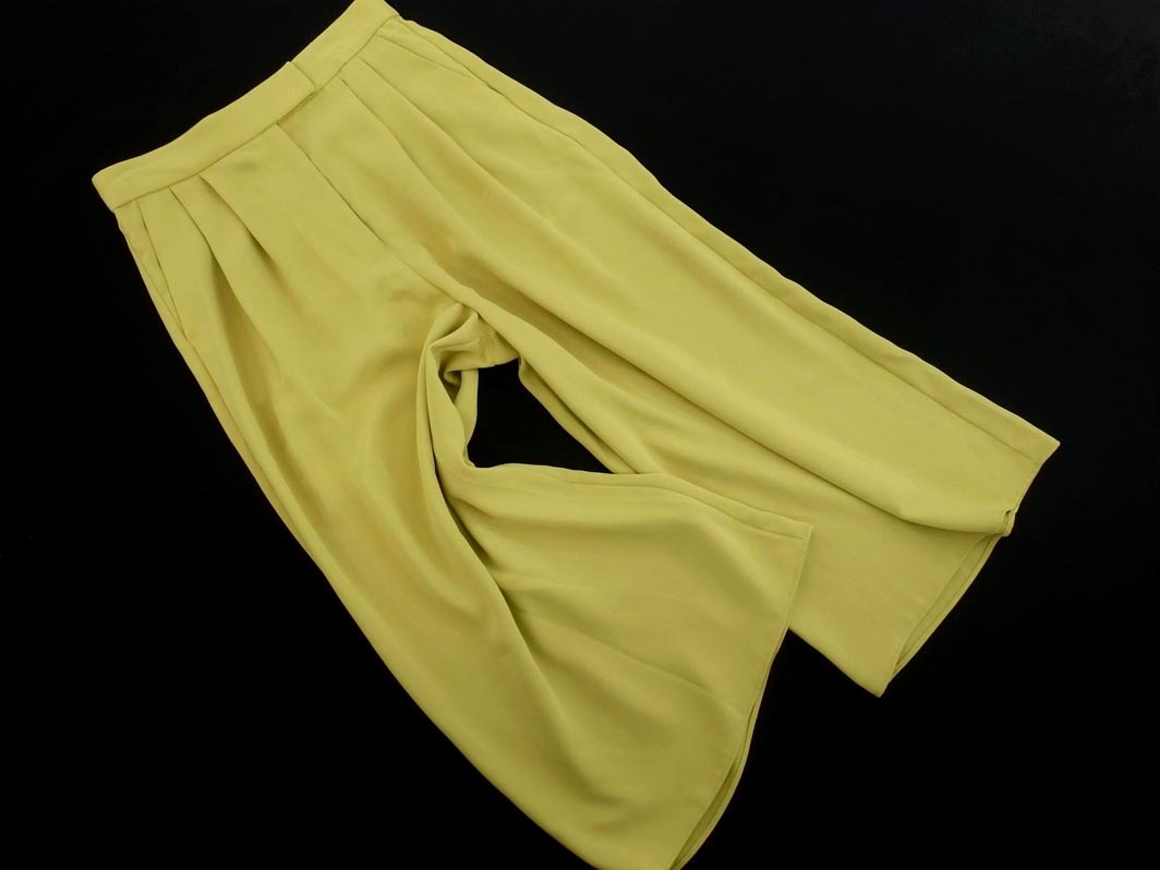 NATURAL BEAUTY BASIC ナチュラルビューティーベーシック ワイド パンツ sizeM/黄緑 ■◇ ☆ fab7 レディース