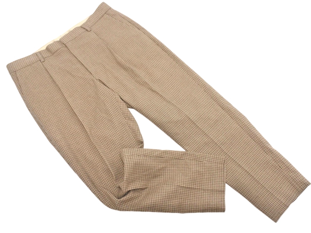 JOURNAL STANDARD relume ジャーナルスタンダードレリューム チェック タック テーパード パンツ sizeM/ベージュ ◇■ ☆ fab7 レディース