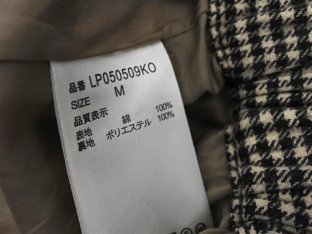 LEPSIM レプシィムローリーズファーム チェック ギャザー ワイド パンツ sizeM/ベージュｘ黒 ◇■ ☆ fac0 レディース