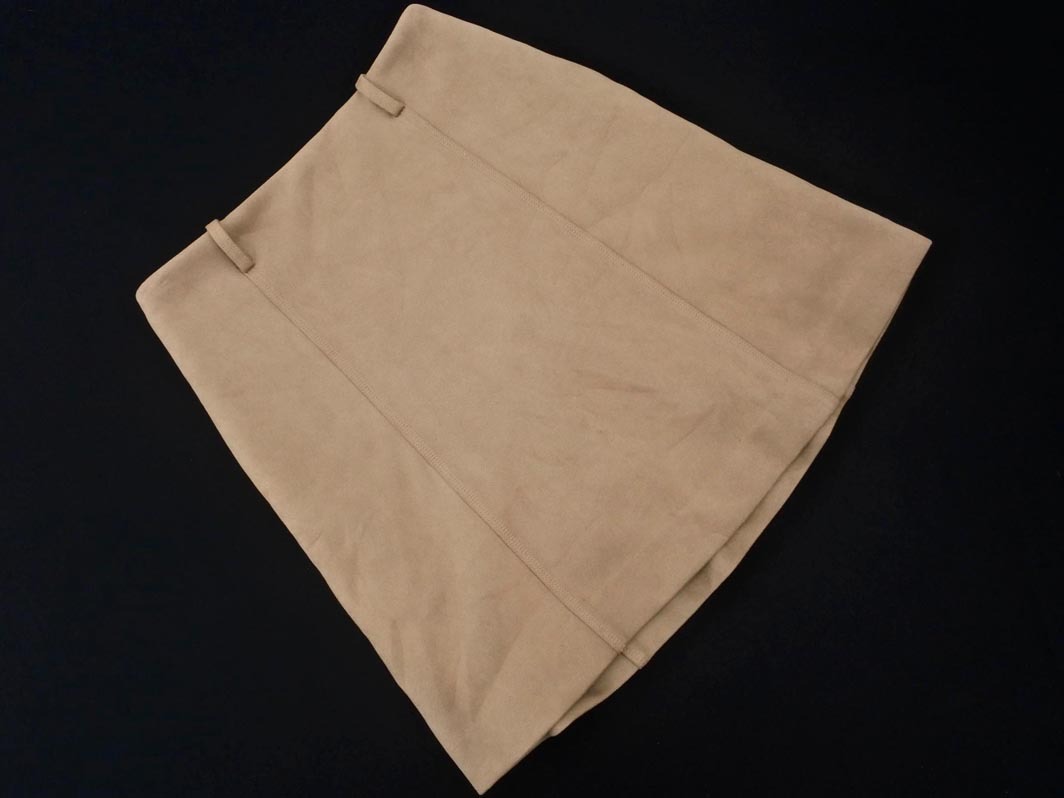 Heather ヘザー スウェード調(diào) Aライン 臺形 スカート sizeS/ベージュ ◇■ ☆ fac0 レディース