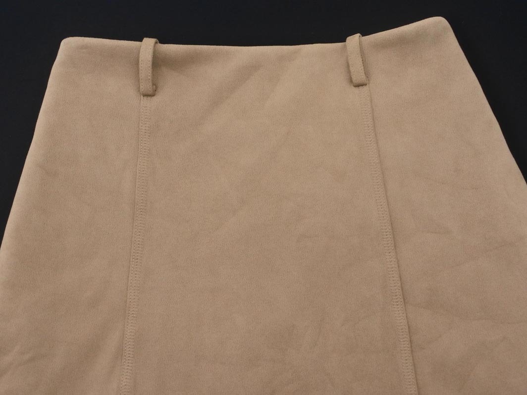 Heather ヘザー スウェード調(diào) Aライン 臺形 スカート sizeS/ベージュ ◇■ ☆ fac0 レディース