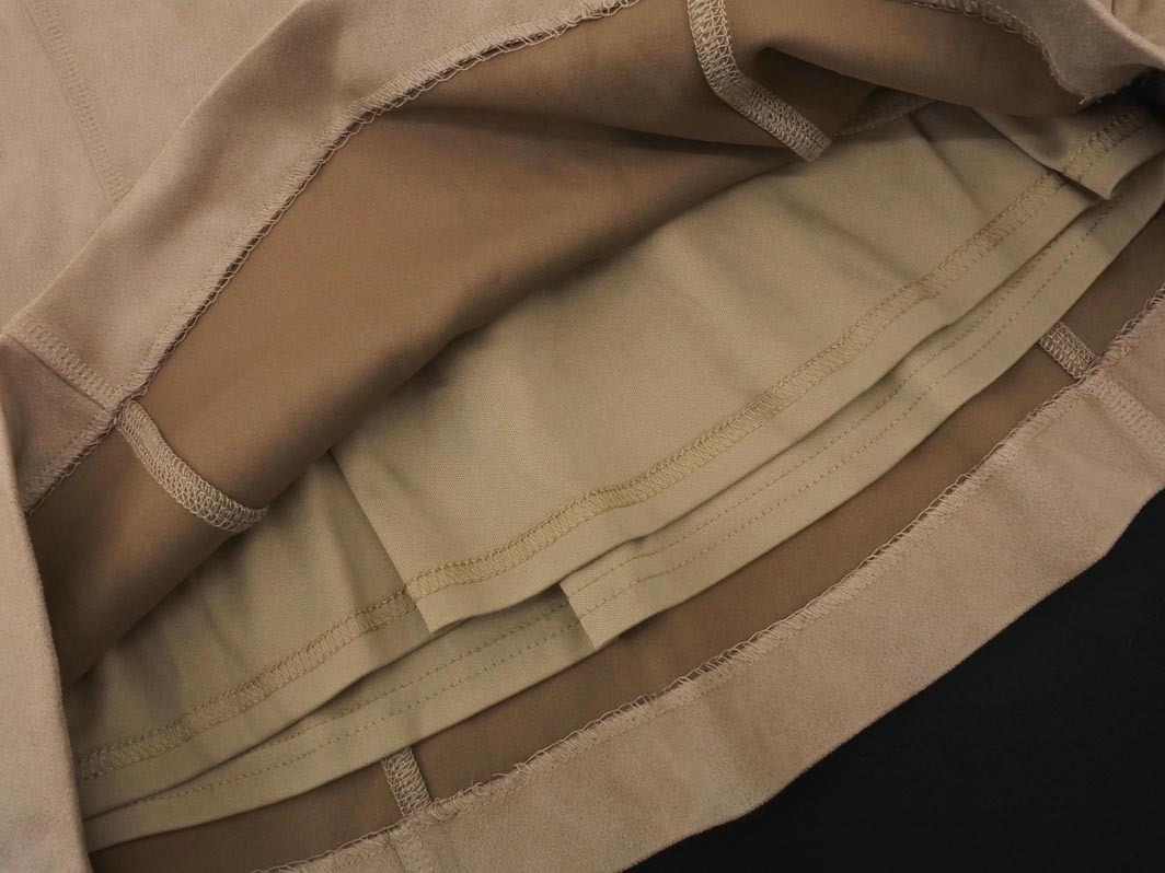 Heather ヘザー スウェード調(diào) Aライン 臺形 スカート sizeS/ベージュ ◇■ ☆ fac0 レディース