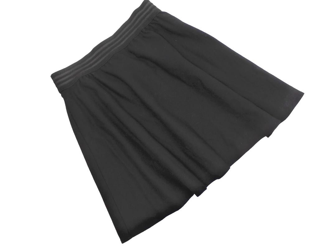 ネコポスOK agnes b アニエスベー ウール混 Aライン 臺形 スカート size38/黒 ◇■ ☆ fac0 レディース