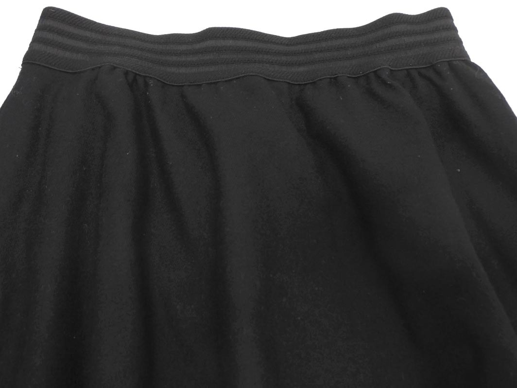 ネコポスOK agnes b アニエスベー ウール混 Aライン 臺形 スカート size38/黒 ◇■ ☆ fac0 レディース