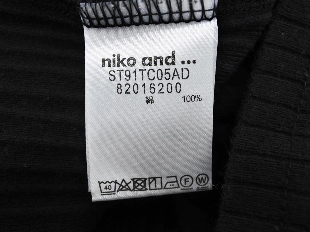 niko and ニコ アンド リブ モックネック カットソー sizeM/黒 ◇■ ☆ fac1 レディース
