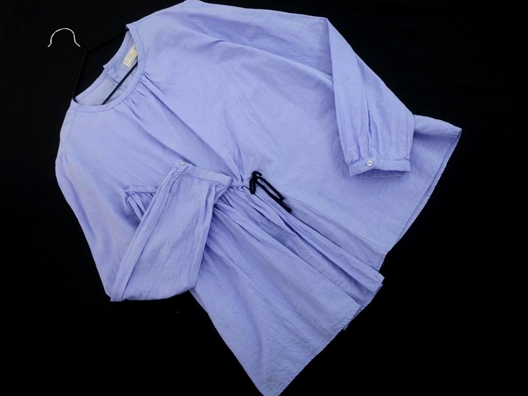 ネコポスOK ZARA Girls ザラガールズ バックボタン ギャザー ブラウス シャツ 164cm 水色 ■◇ ☆ fac2 子供服