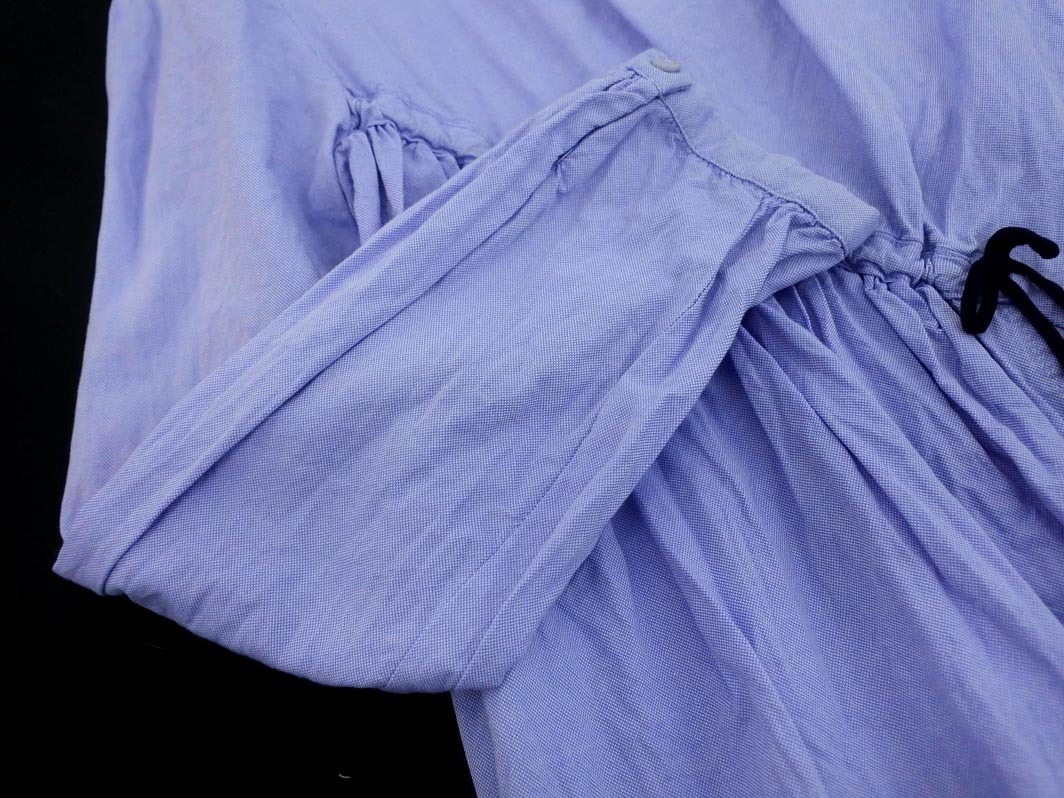 ネコポスOK ZARA Girls ザラガールズ バックボタン ギャザー ブラウス シャツ 164cm 水色 ■◇ ☆ fac2 子供服