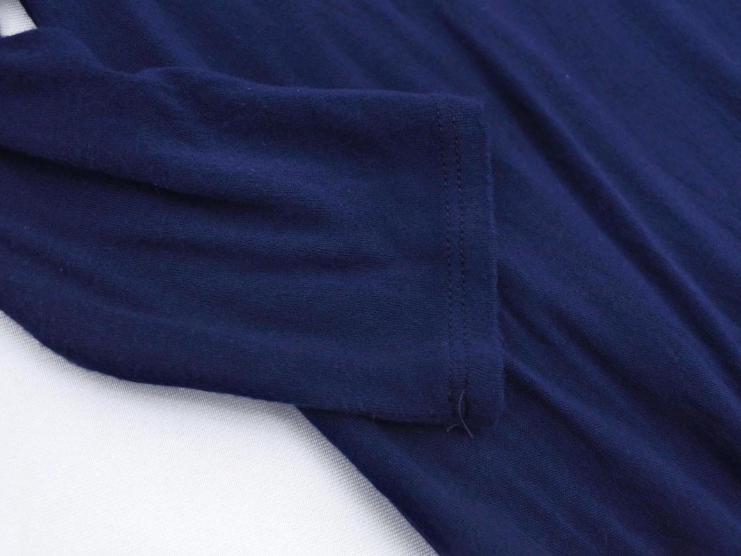 three dots スリードッツ 切替 ワンピース sizeS/紺 ■◇ ☆ fac2 レディース