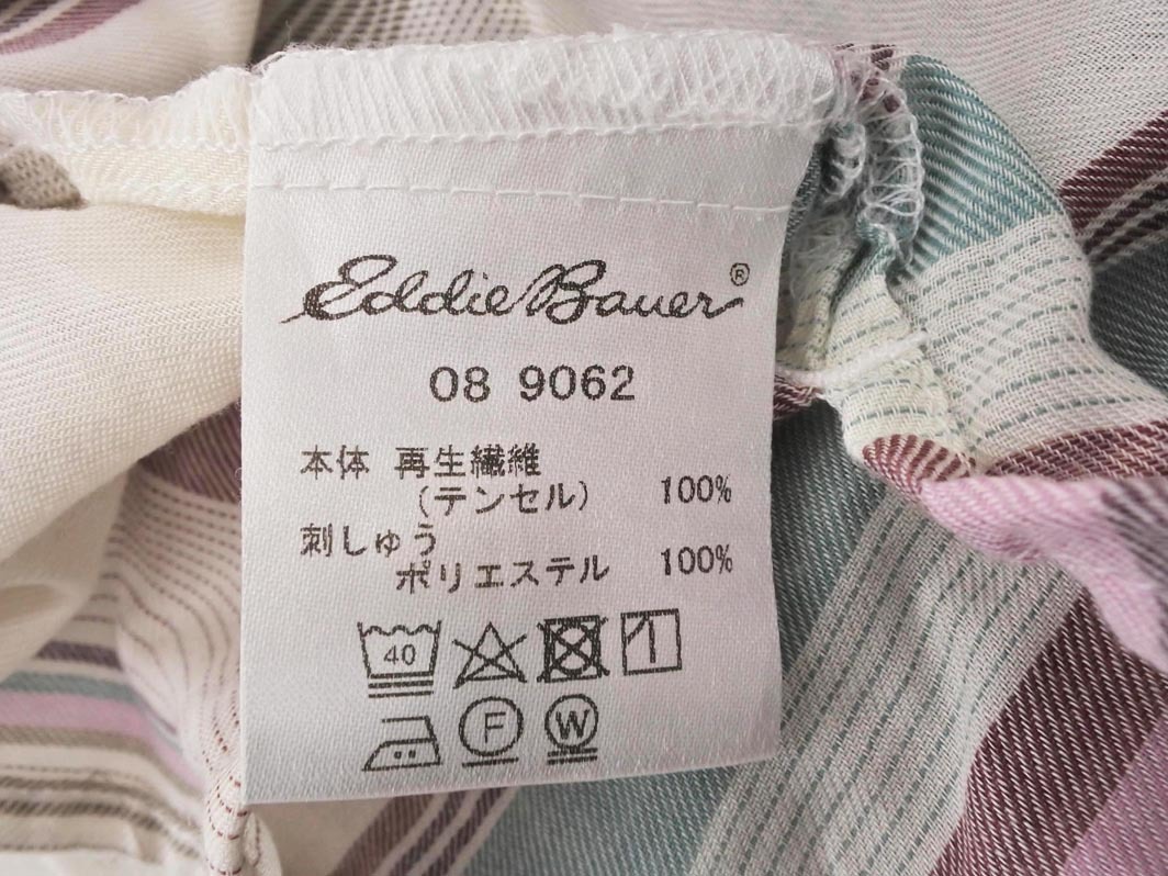 ネコポスOK Eddie Bauer エディーバウアー ボーダー ブラウス シャツ sizePS/オフホワイト ■◇ ☆ fac1 レディース