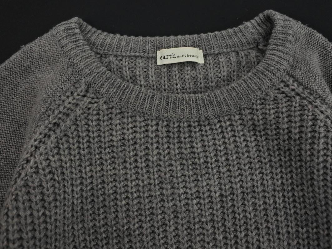 earth music&ecology アースミュージック＆エコロジー ウール混 ニット セーター sizeF/グレー ◇■ ☆ fac2 レディース_画像2