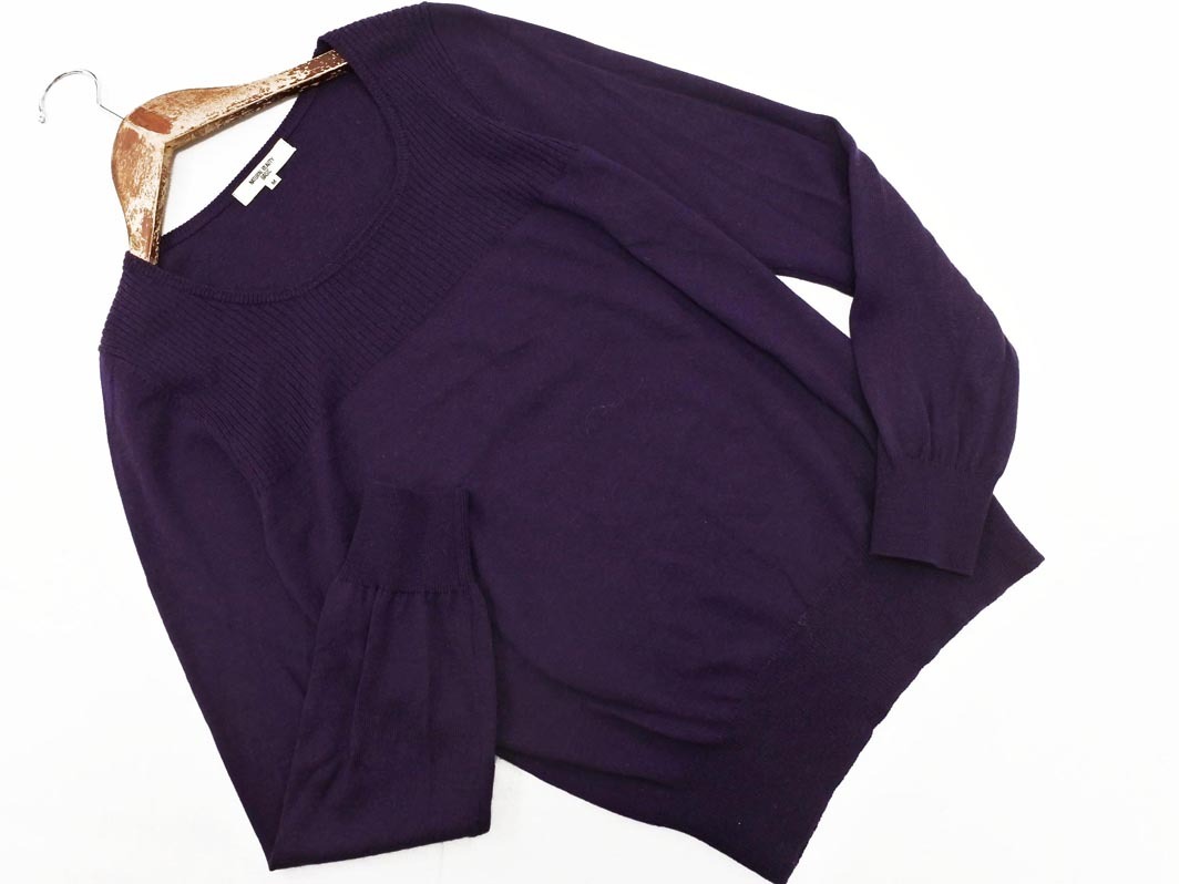 NATURAL BEAUTY BASIC ナチュラルビューティーベーシック ウール混 ニット セーター sizeM/紫 ◇■ ☆ fac4 レディース