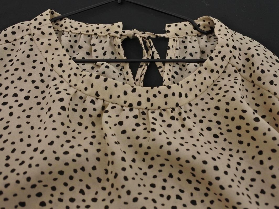 ネコポスOK Rope Picnic ロペピクニック 総柄 ブラウス シャツ size38/黒ｘベージュ ■◇ ☆ fac7 レディース