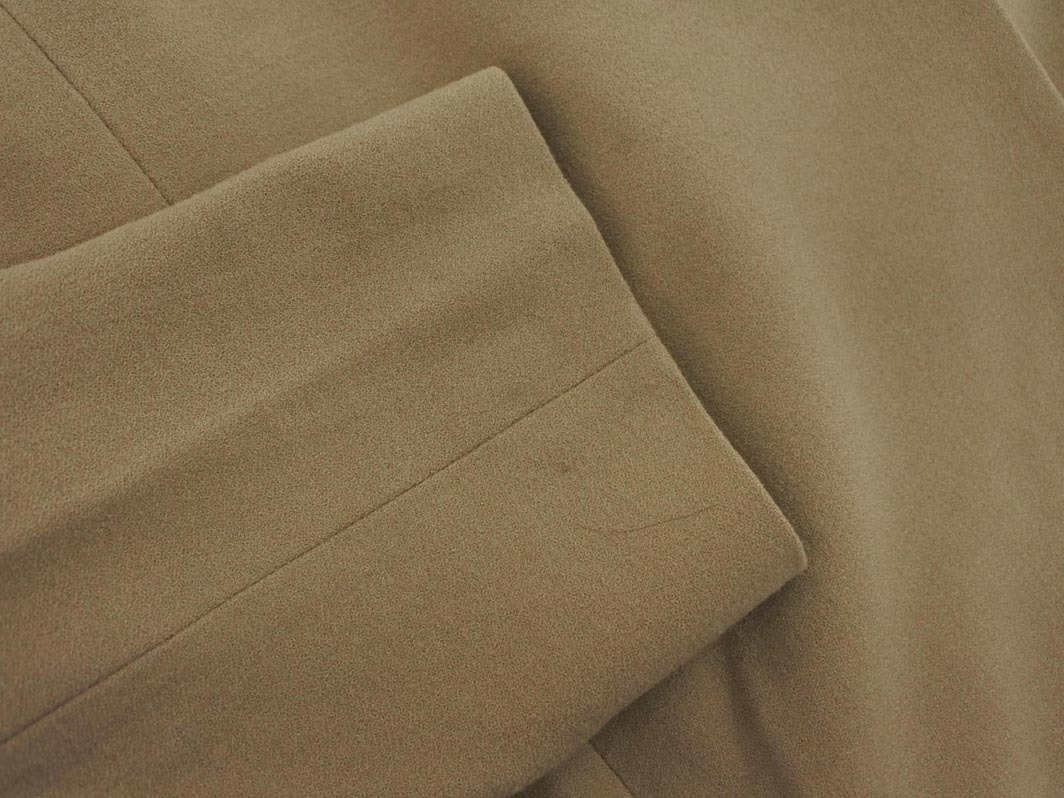 CHRISTIAN AUJARD クリスチャンオジャール ウール混 ノーカラー ジャケット size13/ベージュ ◇■ ☆ fac9 レディース