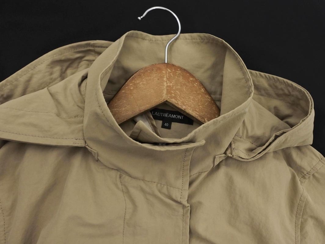 LAUTREAMONT ロートレアモン ボタンフライ 里起毛 2WAY スプリング ロング コート size40/ベージュ ■◇ ☆ fac9 レディース