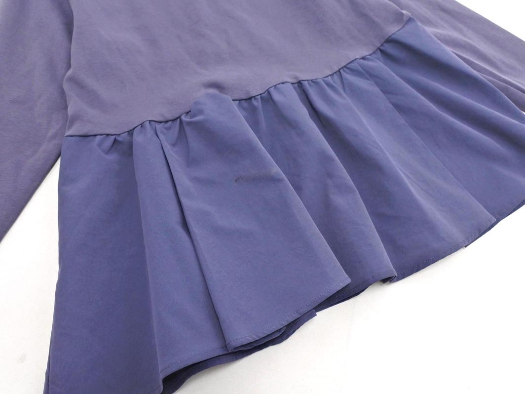 OPAQUE オペーク 異素材 ペプラム カットソー sizeS/紺 ■◇ ☆ fac9 レディース