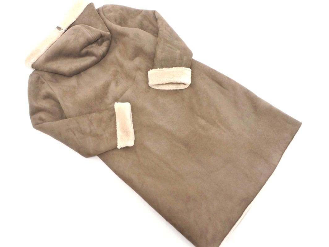 LOWRYS FARM ローリーズファーム 里ボア フーデッド コート sizeM/茶 ◇■ ☆ fac9 レディース