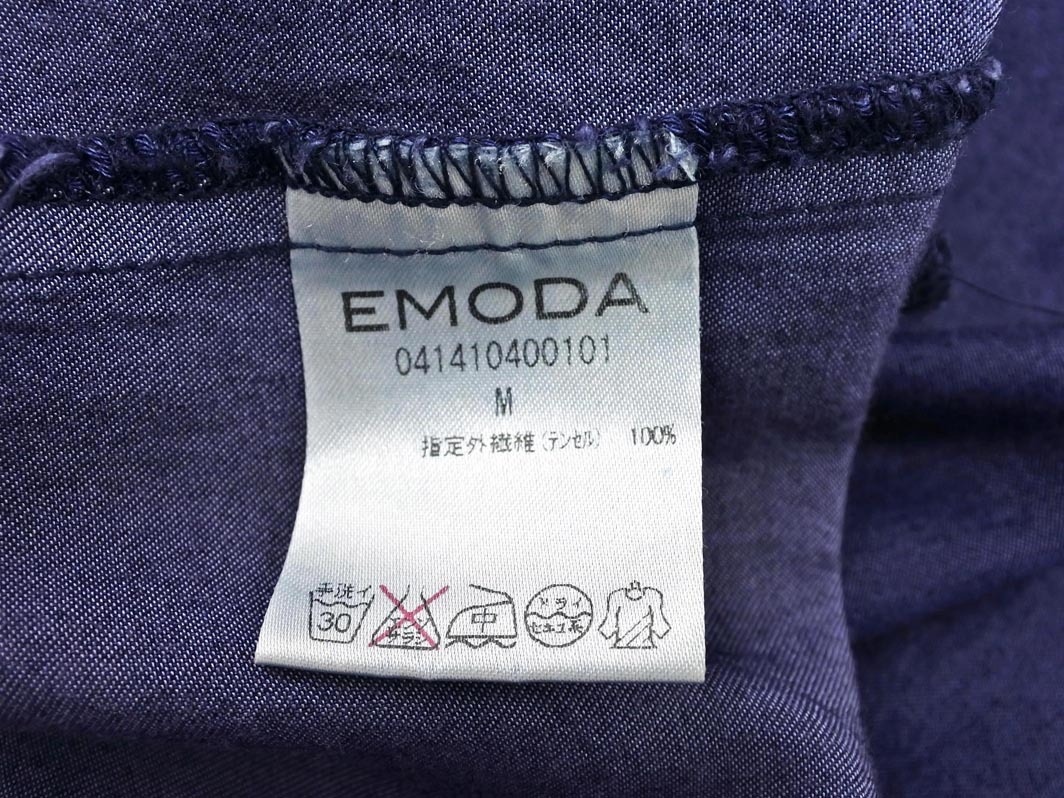 EMODA エモダ ロング シャツ sizeM/紺 ■◇ ☆ fad0 レディース
