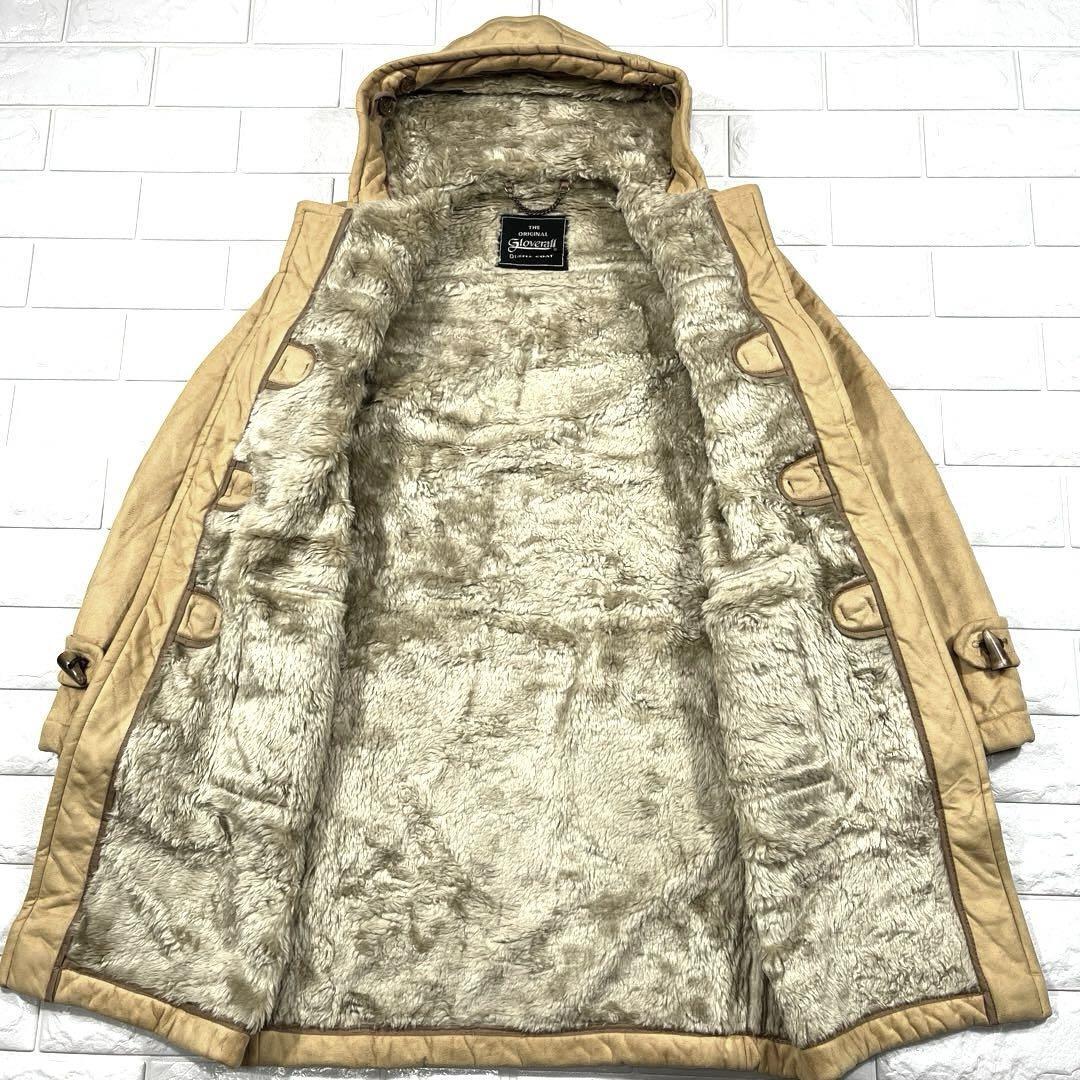 ★グローバーオール 美品 XS~Sサイズ!ボア 英国製★Gloverall ダッフル コート レディース ロング丈 水牛の角使用 キャメル 秋冬_画像3