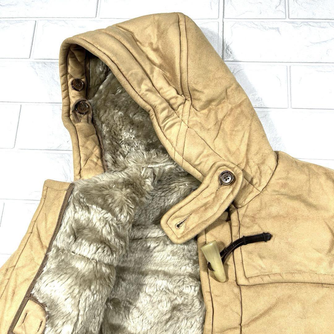 ★グローバーオール 美品 XS~Sサイズ!ボア 英国製★Gloverall ダッフル コート レディース ロング丈 水牛の角使用 キャメル 秋冬_画像6
