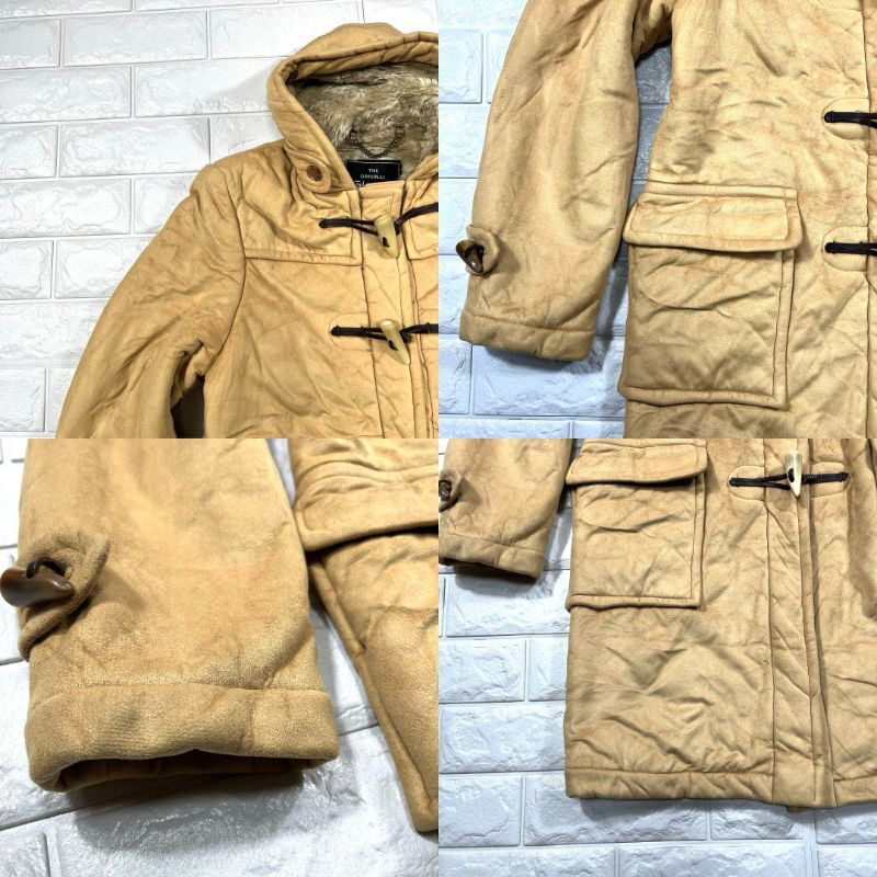 ★グローバーオール 美品 XS~Sサイズ!ボア 英国製★Gloverall ダッフル コート レディース ロング丈 水牛の角使用 キャメル 秋冬_画像9
