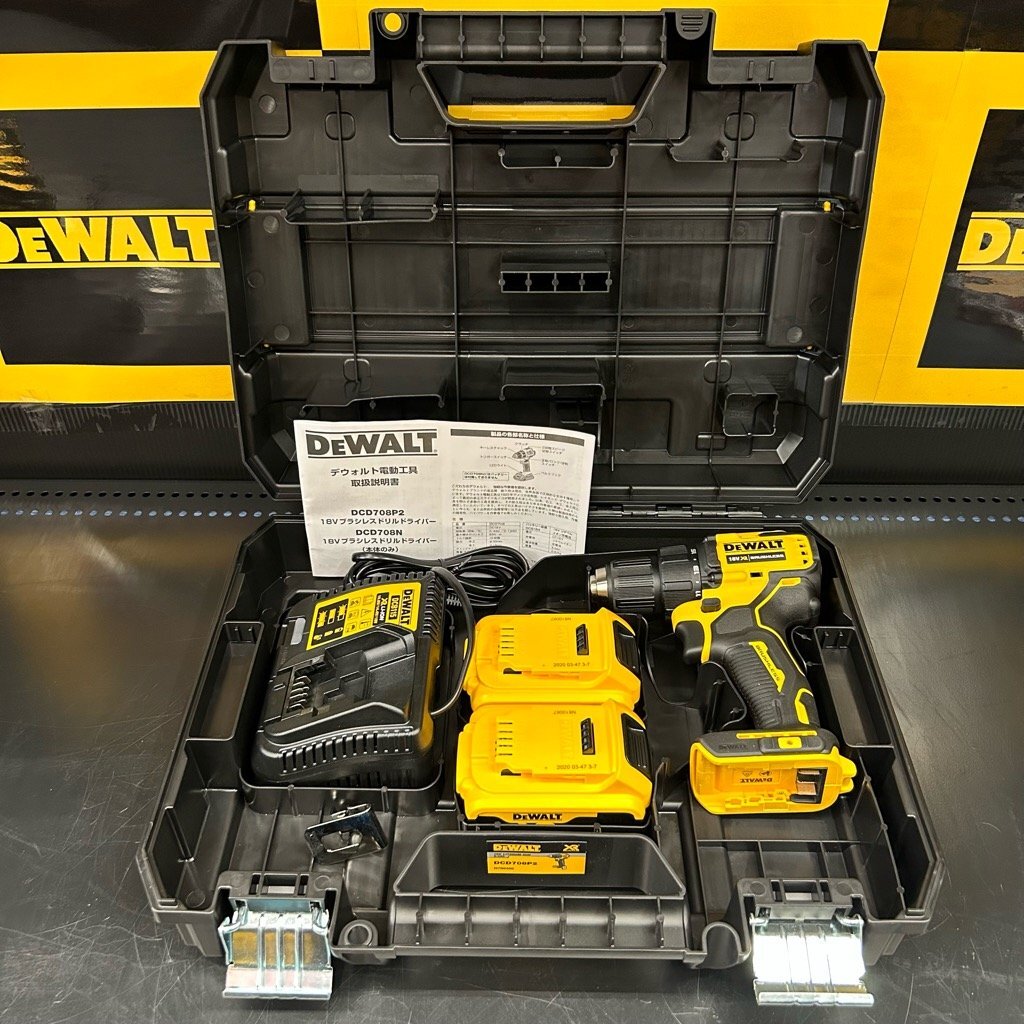 [DEWALT/ Daewoo .ruto]18V дрель-шуруповерт [DCD708P2 type ]* максимальный крутящий момент 65N.m*18V/5.0Ah батарейка 2 шт есть * бесщеточный motor установка [ экспонирование неиспользованный товар ]