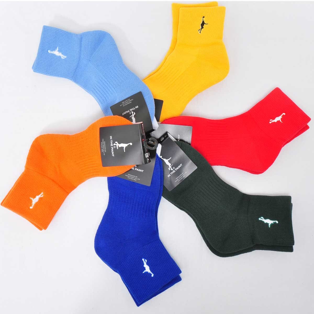 1370522-InThePaint/ basket socks short socks thick cloth Ray up man one Point /